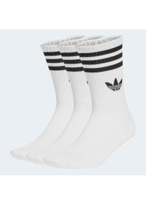 Sportsocken adidas originals "3-STREIFEN CREW 3ER-PACK", Herren, Gr. L (43/45), wei&szlig; (wei&szlig;, wei&szlig;, wei&szlig;), Obermaterial: 49% Baumwolle, 48% Polyester, 2% Elasthan, 1% sonstige Fasern, Socken Sportsocken, kn&ouml;chellange Passform, mit 3-Streifen