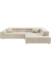 Ecksofa Home Affaire "Ancona, Ecksofa, incl. Kopfteilverstellung, Breite 319 cm, L-Form", wei&szlig;, B:319cm H:70cm T:215cm, 100% Polyester, Sofas, Ecksofa, wahlweise elektrische Sitztiefenverstellung