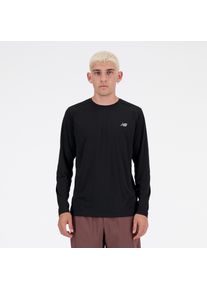 Laufshirt New Balance "Sport Essentials Long Sleeve", Herren, Gr. XXL, schwarz, Jersey, Obermaterial: 100% Polyester, unifarben, Rundhals, Shirts Laufshirt, Langarm-Schnitt, mit Rundhalsausschnitt, unifarbenes Design