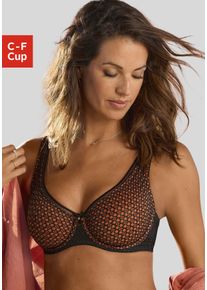 Minimizer-BH NUANCE BY LASCANA, Damen, Gr. 70, Cup F, braun (schwarz, zimt), Spitze, Obermaterial: 88% Polyamid, 12% Elasthan, BHs Minimizer-BH, mit B&uuml;gel und modischer Spitze &ndash; ideal f&uuml;r gro&szlig;e Gr&ouml;&szlig;en