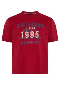 Rundhalsshirt MAN'S WORLD PLUS "auch in Grosse Gr&ouml;&szlig;en bis Gr. 7XL &Auml;rmel-Fit", Herren, Gr. 3XL (64/66), rot (bordeaux), Single Jersey, Obermaterial: 100% Baumwolle, bedruckt, regular fit normal, Rundhals, Shirts Rundhalsshirt, regular fit, Kurzarm, casual, f&uuml;r Fr&uuml;hling und Sommer