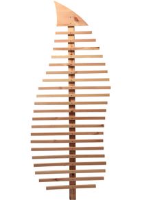 Rankhilfe Dobar "Gro&szlig;es Design-Rankger&uuml;st "Fraxinus-Blatt", natur, B:76cm H:186cm T:6,5cm, Massivholz, Metall, Rankhilfen, Rankhilfe, Rankhilfe 76x6,5x186cm, Metall-Erdspie&szlig; 7x7x75cm