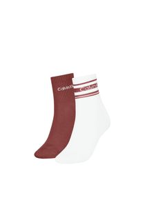 Kurzsocken Calvin Klein "CK WOMEN SHORT SOCK 2P SPORT STRIPE", Damen, rust rot, Obermaterial: 61% Baumwolle, 34% Polyamid, 4% Elasthan, 1% Viskose, Socken Kurzsocken