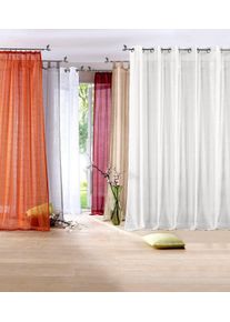 Gardine OTTO HOME "REGINA" Gr. 5, beige (creme), B:140cm H:265cm, Polyester, Gardinen, Gardine, Vorhang, Fertiggardine, 2-er Set, transparent, modern, Struktur