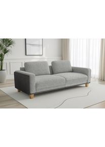 Sit & More Big-Sofa SIT & MORE "Concept", grau (silber), B:186cm H:84cm T:93cm, 100% Polyester, Sofas, Big-Sofa, Modernes Sofa in drei Fu&szlig;farben zur Auswahl