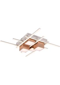 Trio LEUCHTEN LED Deckenleuchte "ROGER, 35W LED 4050 Lm Lichtfarbe einstellbar 2700-6500K Fernbedienung", coffee, 1, H: 11,5cm, 1 Stk., Leuchten, Memoryfunktion, Nachtlicht, dimmbar per Fernbedienung oder Schalter, LED Deckenleuchte