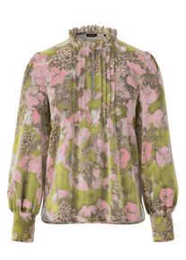JOOP! Schlupfbluse JOOP "Belmira", Damen, Gr. 44, open gr&uuml;n, Web, Obermaterial: 100% Polyester, gebl&uuml;mt, regular fit taillenbedeckt, Rundhals, eingesetzt 1-Knopf-Manschette, Blusen Schlupfbluse, Regular fit mit Raffungen