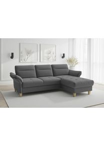 Sit & More Ecksofa SIT & MORE "Pamela, B:230 cm", dunkelgrau, B:230cm H:90cm T:164cm, 95% Polyester 5% Polyamid, Sofas, Ecksofa, mit Federkern