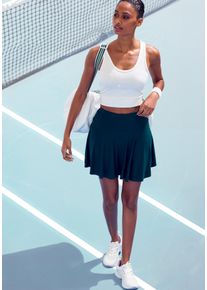 Skort, Damen, Gr. XS (32/34), blau (petrol), Single Jersey, Obermaterial: 95% Viskose, 5% Elasthan, VIVANCE ACTIVE BY LASCANA, unifarben, Basic, l&auml;ssig geschnitten ca. Mitte Oberschenkel, R&ouml;cke Skort, Tellerrock mit integrierter Shorts f&uuml;r Fitness, Sport und Freizeit, Topseller