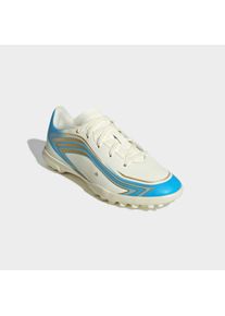 Fu&szlig;ballschuh adidas Performance "F50 MESSI CLUB KIDS TF", Kinder, Gr. 32, ivory, semi blau burst, icey blau, Synthetik, Schuhe Fu&szlig;ballschuh, f&uuml;r Kinder & Jugendliche