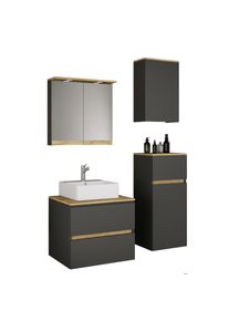 Waschtisch Vcm "5 tlg. Badm&ouml;bel-Set mit Waschbecken Cosila-A 60 cm", anthrazit, B:100cm T:47cm, Waschtische, Waschtisch