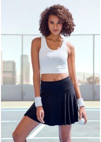 Skort, Damen, Gr. XS (32/34), schwarz, Single Jersey, Obermaterial: 95% Viskose, 5% Elasthan, VIVANCE ACTIVE BY LASCANA, unifarben, Basic, l&auml;ssig geschnitten ca. Mitte Oberschenkel, R&ouml;cke Skort, Tellerrock mit integrierter Shorts f&uuml;r Fitness, Sport und Freizeit, Topseller