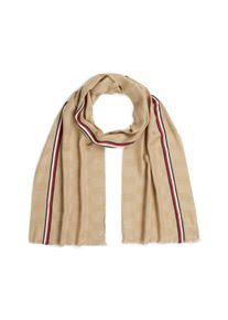 Modeschal Tommy Hilfiger "TH FLAG LIGHTWEIGHT SCARF", Damen, classic stone, Web, Baumwollmischung, Modet&uuml;cher Modeschal