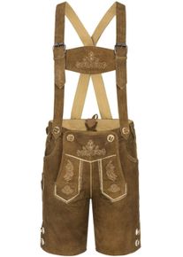 N&uuml;bler Trachtenlederhose N&Uuml;BLER "Kinderlederhose kurz Axel", Herren, Gr. 80, EURO, braun, Obermaterial: 100% Lammleder LEL., Hosen Trachtenlederhose