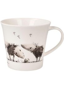 Tasse Goebel "Peter Schnellhardt - Schnecke, wer bist du?", wei&szlig; (bunt), B:10,5cm H:9,5cm, Fine China-Porzellan, Trinkgef&auml;&szlig;e, Tasse, F&uuml;llmenge 0,35l