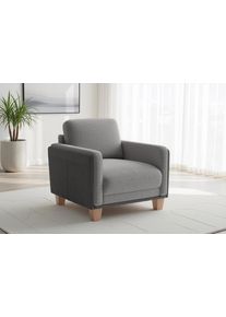 Sit & More Sessel SIT & MORE "Concept", beige (grau), B:89cm H:84cm T:90cm, 100% Polyester, Sessel, Sessel, mit R&uuml;ckenkissen