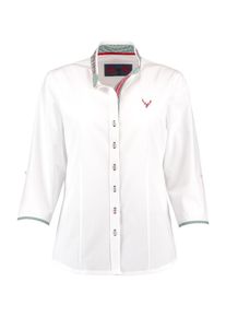 Trachtenbluse OS-Trachten "Trachtenbluse 450004-3684", Damen, Gr. 36, wei&szlig; (wei&szlig;, gr&uuml;n), Obermaterial: 80% Baumwolle CO. 20% Polyester PES., Blusen Trachtenbluse