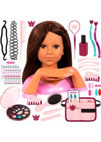Frisier- & Schminkkopf BAYER "Charlene Super Model Magic Nails", braun, Frisierk&ouml;pfe, KinderH:27cm, Kunststoff, Frisier- & Schminkkopf, H:27cm
