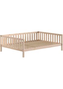 Kinderbett Vipack "Dallas, Massivholzbett, umbaubar vom Boden- zum Daybett", kiefer natur, kiefer natur, kiefer natur, B:147cm H:66cm L:210cm, Betten, Kinderbett, stabil und standfest gebaut, wahlweise Kiefer massiv natur oder wei&szlig;