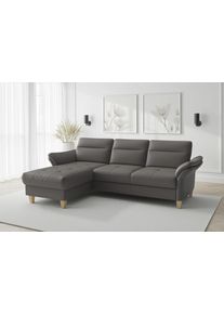Sit & More Ecksofa SIT & MORE "Pamela L-Form, Leder, B: 218 und 230 cm", mocca, B:230cm H:90cm T:164cm, Sofas, Ecksofa, optional Armteilverstellung, Bettfunktion & Bettkasten