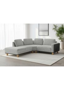 Sit & More Ecksofa SIT & MORE "Concept", silber, B:223cm H:84cm T:251cm, 100% Polyester, Sofas, Ecksofa, Modernes Sofa in drei Fu&szlig;farben zur Auswahl
