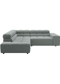 Ecksofa Home Affaire "Ancona, Ecksofa, incl. Kopfteilverstellung, Breite 249 cm, L-Form", gr&uuml;n (sage), B:249cm H:70cm T:215cm, 100% Polyester, Sofas, Ecksofa, wahlweise elektrische Sitztiefenverstellung