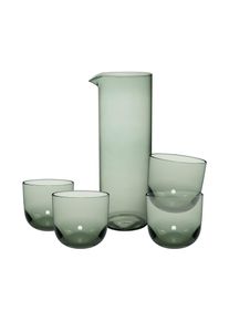 Gl&auml;ser-Set "Trinkgl&auml;ser mit Karaffe Like Glass 5er Set", sage, B:2cm H:2cm, Glas, LIKE. BY VILLEROY & BOCH, Trinkgef&auml;&szlig;e, Gl&auml;ser-Set, Handw&auml;sche wird empfohlen