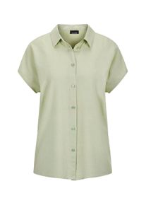 Kurzarmbluse GOLDNER "Viskosebluse mit Hemdkragen", Damen, Gr. 38, gr&uuml;n (salbei), Obermaterial: 100% Viskose CV., figurumspielend, Blusen Kurzarmbluse, Sattel am R&uuml;ckteil mit Kellerfalte