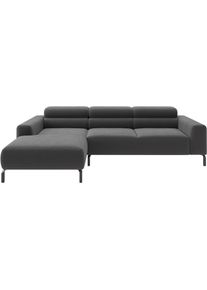Ecksofa Home Affaire "Ecksofa, L-Form, incl. Kopfteilverstellung, Breite 258 cm", grau (anthrazit), B:258cm H:71cm T:183cm, 95% Polyester, 5% Nylon, Sofas, Ecksofa, wahlweise elektrische Sitztiefenverstellung