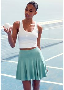Skort, Damen, Gr. XS (32/34), gr&uuml;n (mint), Single Jersey, Obermaterial: 95% Viskose, 5% Elasthan, VIVANCE ACTIVE BY LASCANA, unifarben, Basic, l&auml;ssig geschnitten ca. Mitte Oberschenkel, R&ouml;cke Skort, Tellerrock mit integrierter Shorts f&uuml;r Fitness, Sport und Freizeit, Topseller