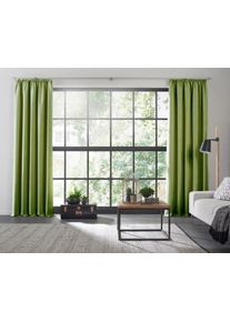 Vorhang WIRTH "Dim out", gr&uuml;n, B:142cm H:275cm, Polyester, Gardinen, Vorhang, nach Ma&szlig;