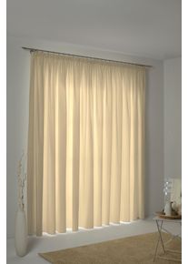 Vorhang WIRTH "WIRTHNatur", grau (taupe), B:127cm H:405cm, Baumwolle, Gardinen, Vorhang, nach Ma&szlig;