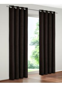 Vorhang WIRTH "B-Holmsund" Gr. 7, schwarz, B:132cm H:255cm, Chenille, Polyacryl, Gardinen, Vorhang