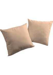 Dekokissen Adam "Uni Collection", braun (hellbraun, unifarben), B:50cm L:50cm, Baumwolle, Dekokissen_Sitzkissen_Kissenh&uuml;llen, Dekokissen, aus zertifizierter Bio-Baumwolle, Kissenh&uuml;lle ohne F&uuml;llung, 1 St&uuml;ck
