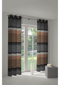 Vorhang WIRTH "Maribor" Gr. 5, grau, B:132cm H:255cm, Jacquard, Baumwolle, Polyester, Gardinen, Vorhang