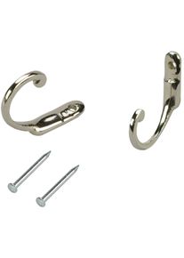 Zierhaken Liedeco, grau (nickelfarben), Metall, Haken, Zierhaken, f&uuml;r Vorh&auml;nge