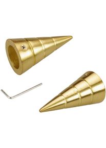 Gardinenstangen-Endst&uuml;ck Liedeco "Kegel", gold (goldfarben, matt), L:5,5cm &Oslash;:1,6cm, Gardinenstangenendst&uuml;cke, Gardinenstangen-Endst&uuml;ck, f&uuml;r Gardinenstangen &Oslash; 16 mm