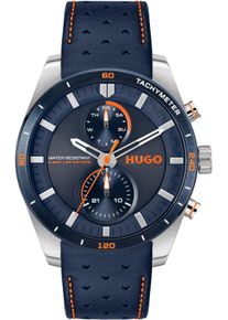 Multifunktionsuhr Hugo "FAST", blau, Armbanduhren, Herren, Multifunktionsuhr, Armbanduhr, Quarzuhr, Herrenuhr, Datum, Lederarmband