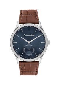 Quarzuhr Calvin Klein "CK TAILORED", braun, blau, Armbanduhren, Herren, Quarzuhr, Armbanduhr, Herrenuhr, Lederarmband, analog
