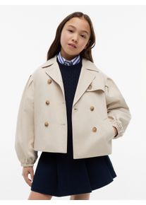 Kurzjacke Tommy Hilfiger, M&auml;dchen, Gr. 10 (140), beige (classic beige), Web, Obermaterial: 65% Baumwolle, 35% Nylon. Futter: 100% Polyester, unifarben, regular fit h&uuml;ftlang, Rundhals, elastischer Bund, Jacken Kurzjacke, 2-Reihig, Baumwoll-Mix, Kinder bis 16 Jahre