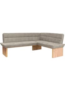 Eckbank OTTO HOME "Beluna Polsterbank, Sitzecke", braun (latte, decor wotan eiche), B:210cm H:89cm T:169cm, Polyester, Sitzb&auml;nke, Eckbank, mit Wellenunterfederung im Sitz, TOPSELLER