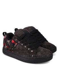 Schn&uuml;rschuh DC Shoes "Court Graffik", Herren, Gr. 9(42), schwarz, rot, schwarz, Obermaterial: Leder (Kuh) / Futter: Textil / Au&szlig;ensohle: Gummi., Schuhe Schn&uuml;rschuh