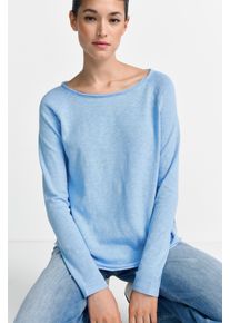 Langarmshirt RICHROYAL "2409 O HJ LS", Damen, Gr. XS, blau (urban lime), Single Jersey, Obermaterial: 100% Baumwolle, Rundhals, Shirts Langarmshirt, mit offener Ausschnittkante und Saum