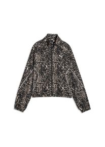 Trainingsjacke Puma "SPORT ANIMAL RELAXED AOP FULL-ZIP WOVEN JACKET", Damen, Gr. XL, mouse gray, Obermaterial: 100% Polyester, bedruckt, relaxed fit normal, Jacken Trainingsjacke, mit Rei&szlig;verschluss, normale L&auml;nge