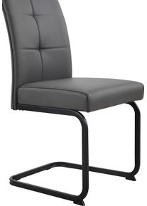 Freischwinger Hela "MALTA", grau, schwarz, grau, B:46cm H:97cm T:61cm, Baumwolle, Metall, Polyester, Polyurethan, Stoff, St&uuml;hle, Freischwinger, verschiedene Bez&uuml;ge, Gestell Hochkant, Steppn&auml;hte