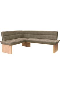 Eckbank OTTO HOME "Beluna Polsterbank, Sitzecke", braun (cappuccino, decor wotan eiche), B:210cm H:89cm T:169cm, Polyester, Sitzb&auml;nke, Eckbank, mit Wellenunterfederung im Sitz, TOPSELLER