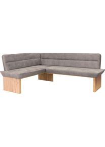 Eckbank OTTO HOME "Beluna Polsterbank, Sitzecke", grau (grau, decor wotan eiche), B:210cm H:89cm T:169cm, Polyester, Sitzb&auml;nke, Eckbank, mit Wellenunterfederung im Sitz, TOPSELLER
