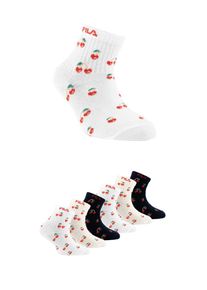 Sneakersocken Fila, M&auml;dchen, Gr. 31-34, cherry, Baumwollmischung, Socken Sneakersocken, Cotton-Mix, Cherry-Design