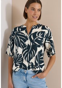 Shirtbluse Cecil, Damen, Gr. M (40), palm breeze gr&uuml;n, Web, Obermaterial: 100% Viskose, gebl&uuml;mt, l&auml;ssig geschnitten h&uuml;ftbedeckend, Rundhals, abgesteppte Kante, Blusen Shirtbluse, Kurzarm Sommerbluse mit Split Neck