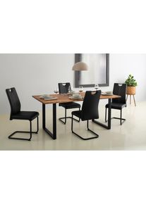 Freischwinger Hela "CORA", schwarz (schwarz, schwarz, schwarz), B:44cm H:98cm T:58cm, 100% Polyester, St&uuml;hle, Freischwinger, Tragegriff in schwarz